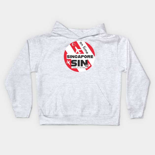 Singapore Soaring: Embracing the Spirit of SIN Airport Kids Hoodie by Woohoo